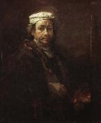 Easel in front of a self-portrait Rembrandt